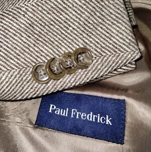 NEW Paul Frederick Mens Blazer Sport Coat Tweed Two Button Jacket Wool Size 42